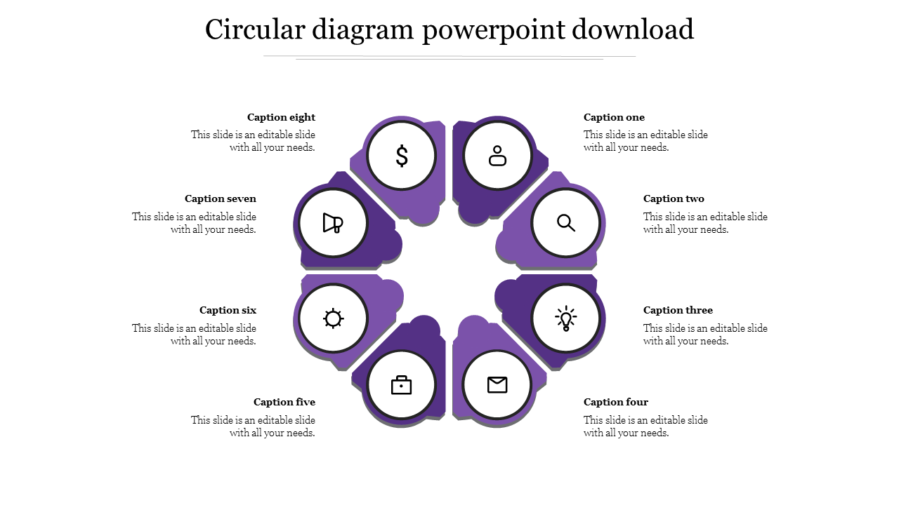 circular diagram powerpoint download-Purple